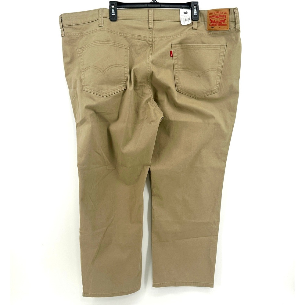Levis 541 Athletic Taper Pants Mens 48x29 Tan‎ Solid Stretch Modern New - Picture 3 of 13